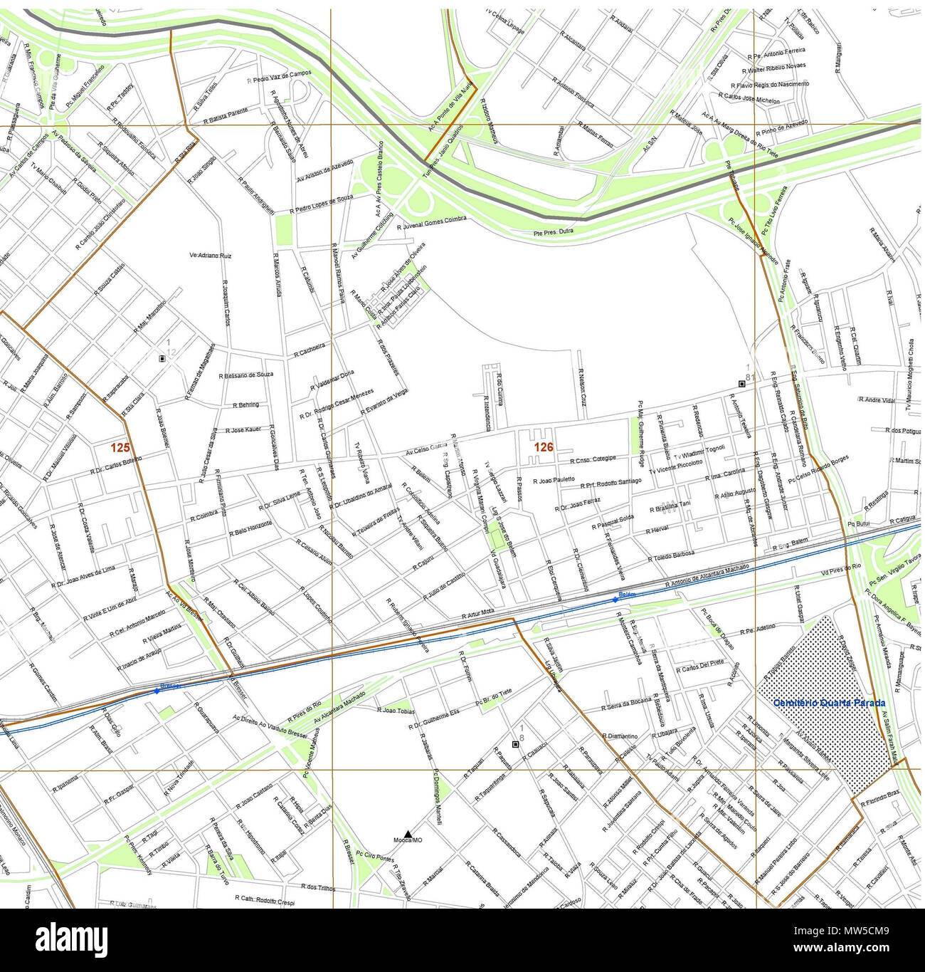 . Português: Mapa do Distrito do Belem, São Paulo - SP . 2 February 2016, 16:38:22. Prefeitura da Cidade de São Paulo 394 Mapa Base-page-001 Stock Photo