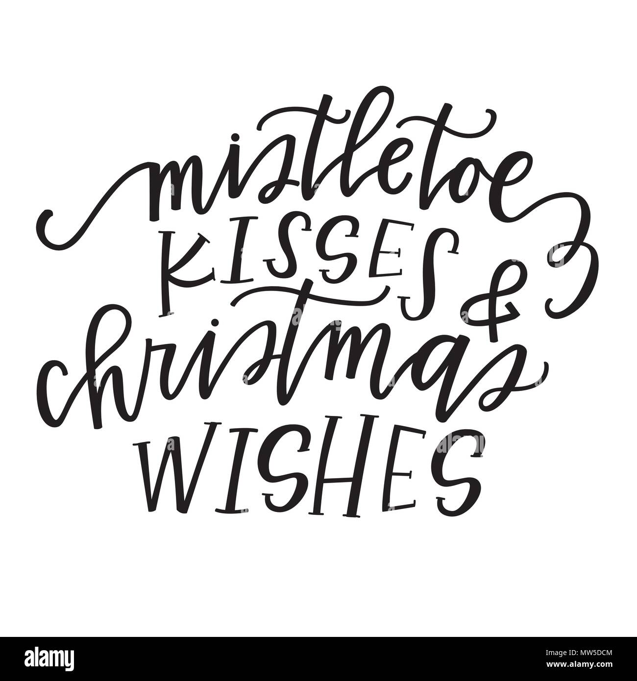 Mistletoe kisses and Christmas wishes Stock Image