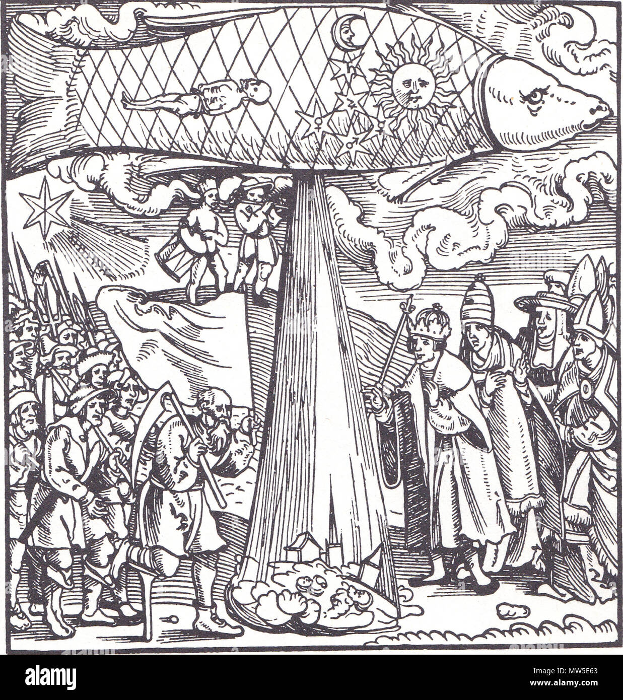 . English: Astrological prediction for the year 1524. 16th century ...