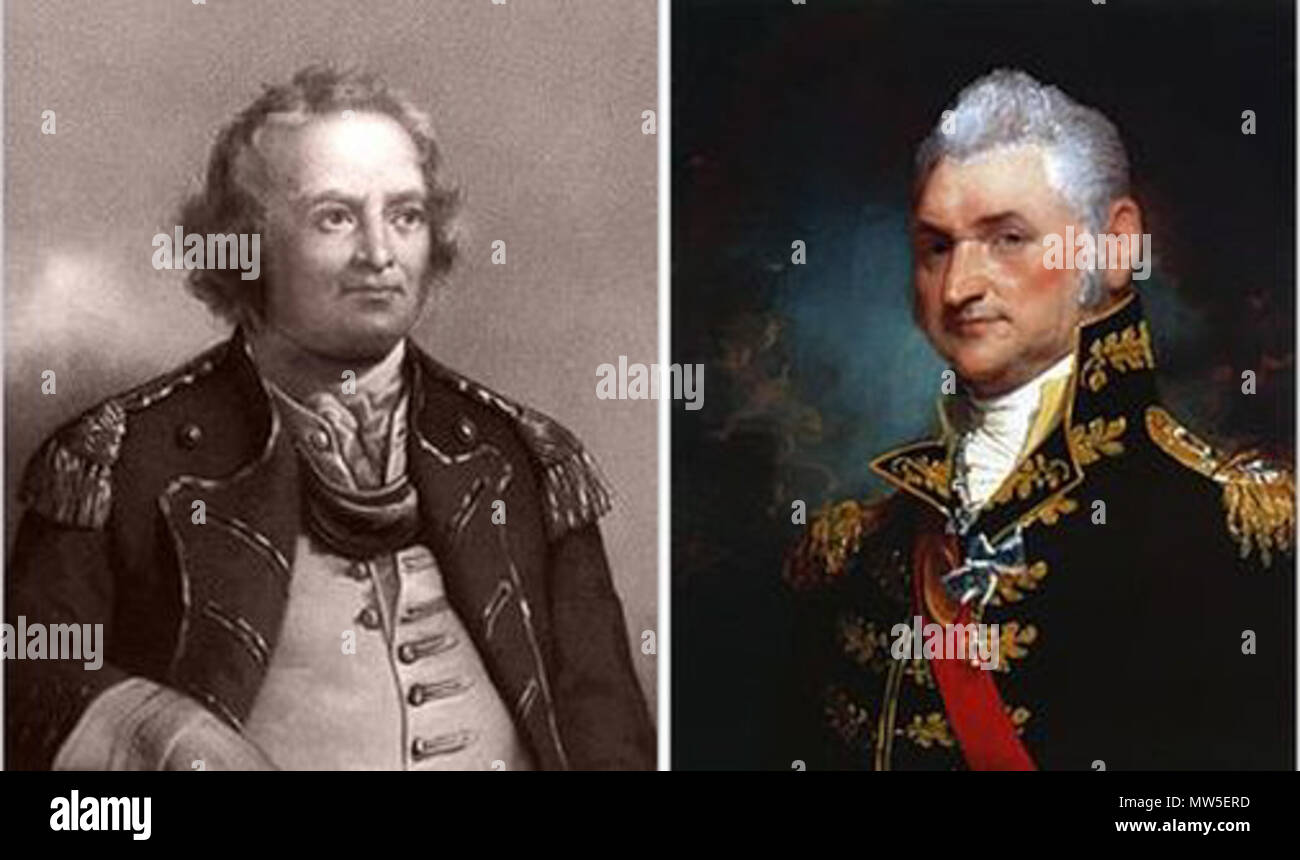 . English: Composite image of Israel Putnam and Henry Dearborn taken from two existing image files . 1 May 2016, 11:18:59. Gilbert Stewart 506 Putnam-Dearborn Stock Photo
