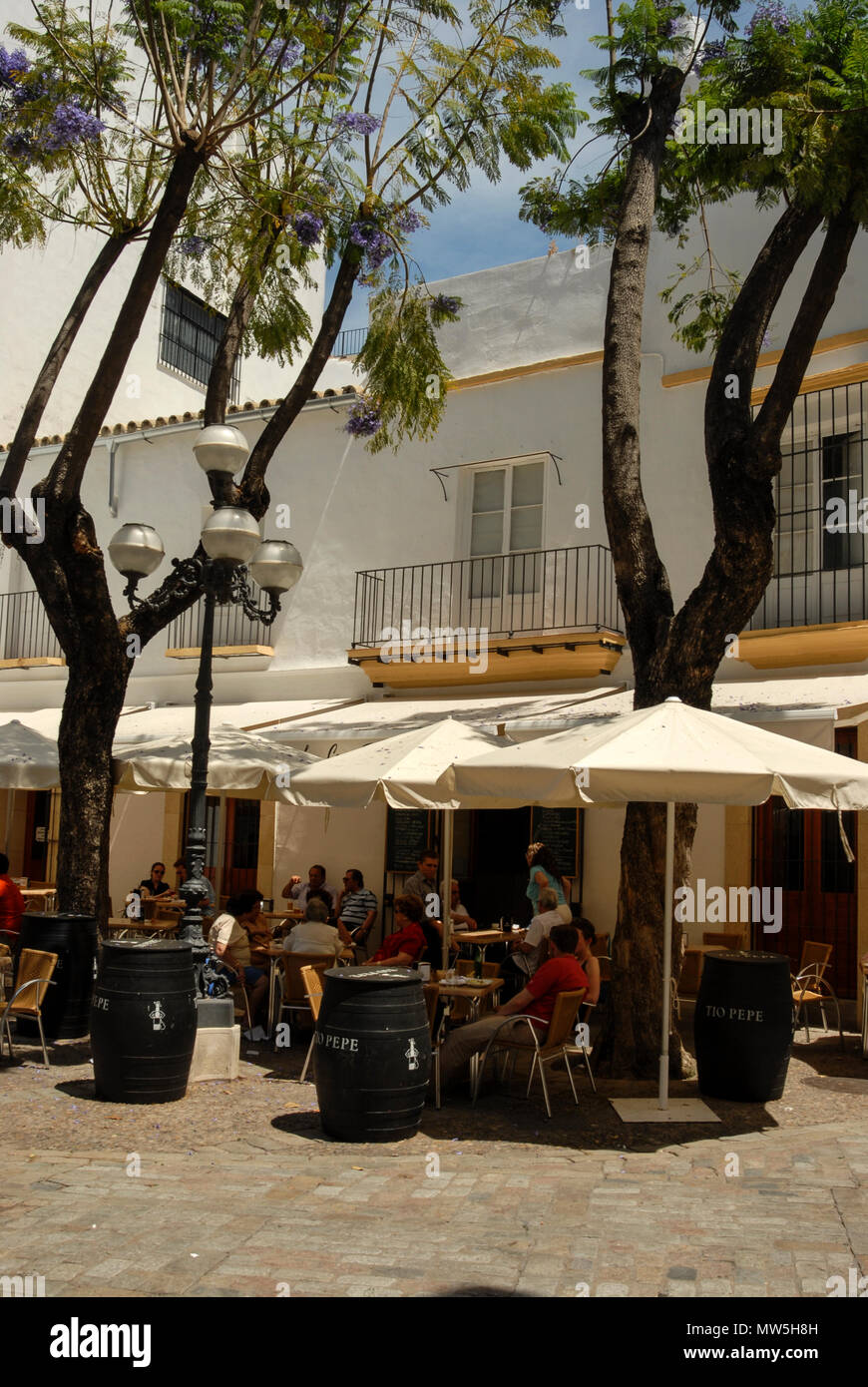 A row of outdoor undercover seating Tapas bars and restaurants in Plaza