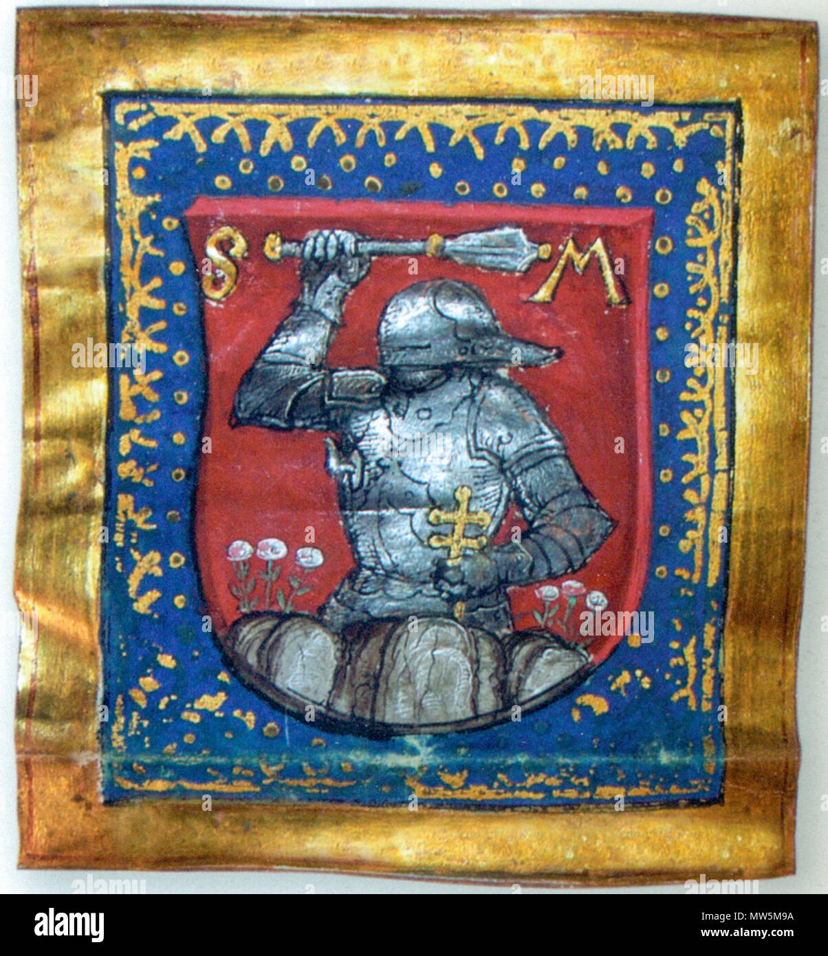 . Soldier of the Black Army, from a patent letter for István Márkusfalvi Máriássy by Vladislaus II of Bohemia and Hungary  . 29 February 1504  566 Soldier of the Black Army, from a patent letter Stock Photo