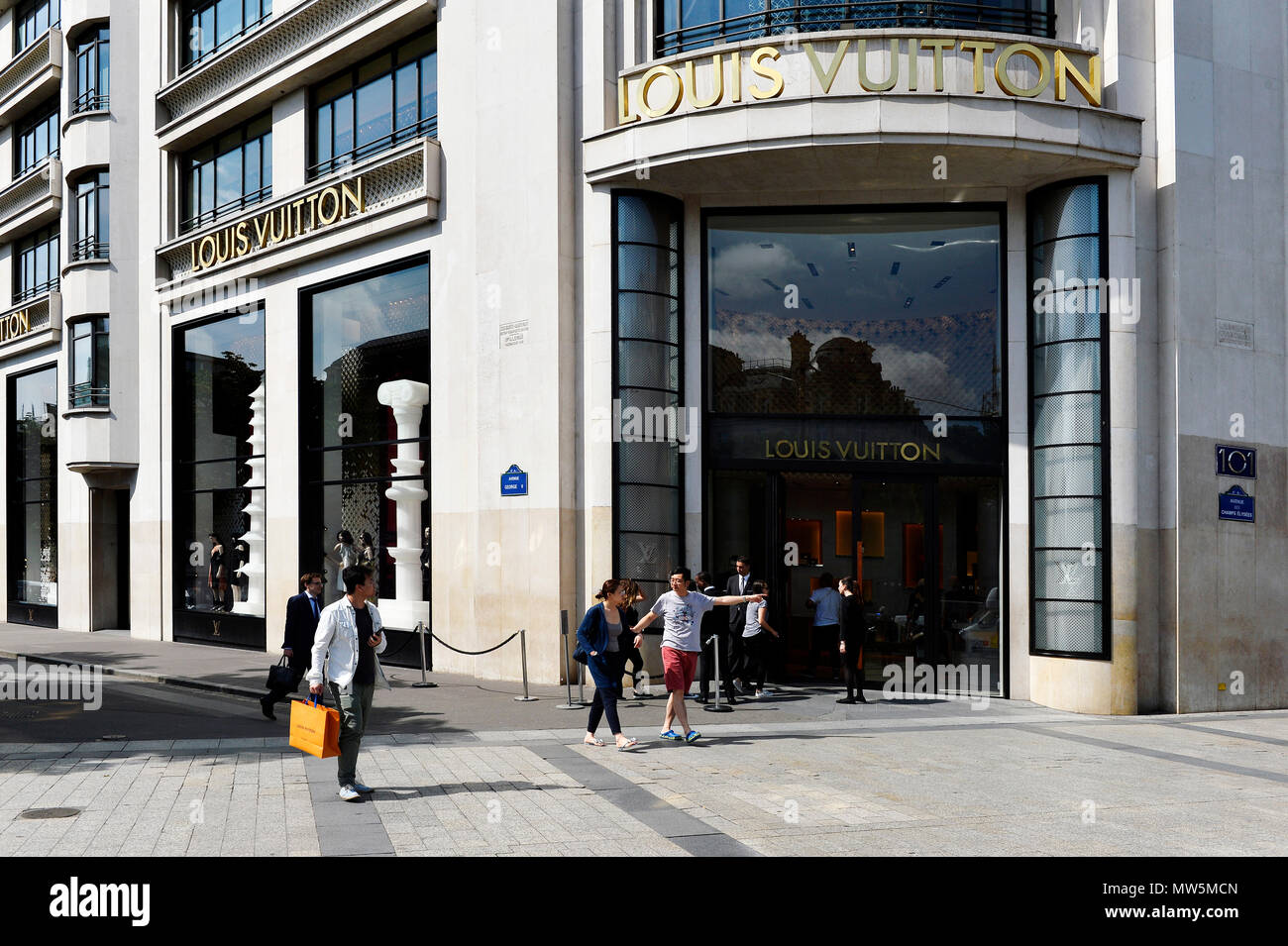 Flagship store Louis Vuitton on the Champs-Elysées - Paris - France ...