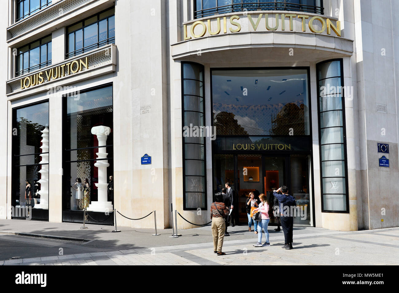 The Louis Vuitton flagship retail store on the Champs Elysees in Paris  Stock Photo - Alamy