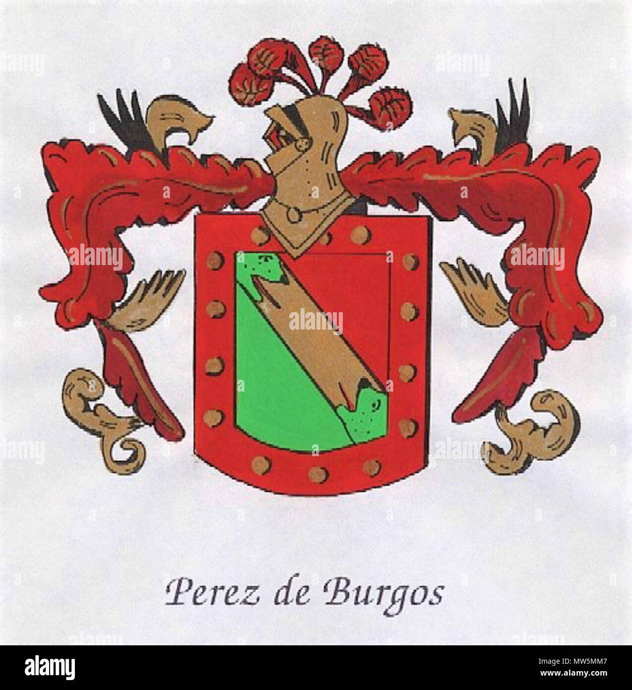 . Español: escudo de armas de Pérez de Burgos . 30 June 2017, 23:10:21. Unknown 476 Perez de Burgos escudo Stock Photo