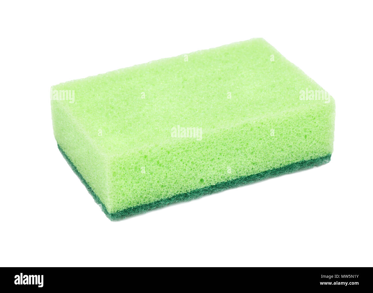 Green dish washing sponge on white background Stock Photo - Alamy