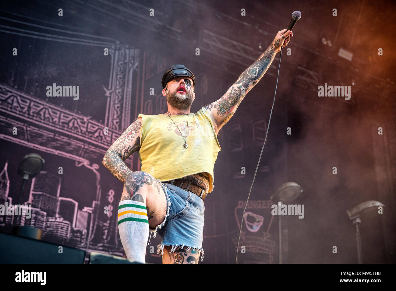 Norway Halden June 22 2017 The Norwegian Hard Rock Band Turbonegro Performs A Live Concert During The Norwegian Music Festival Tons Of Rock 2017 Here Vocalist Tony Sylvester Also Known As