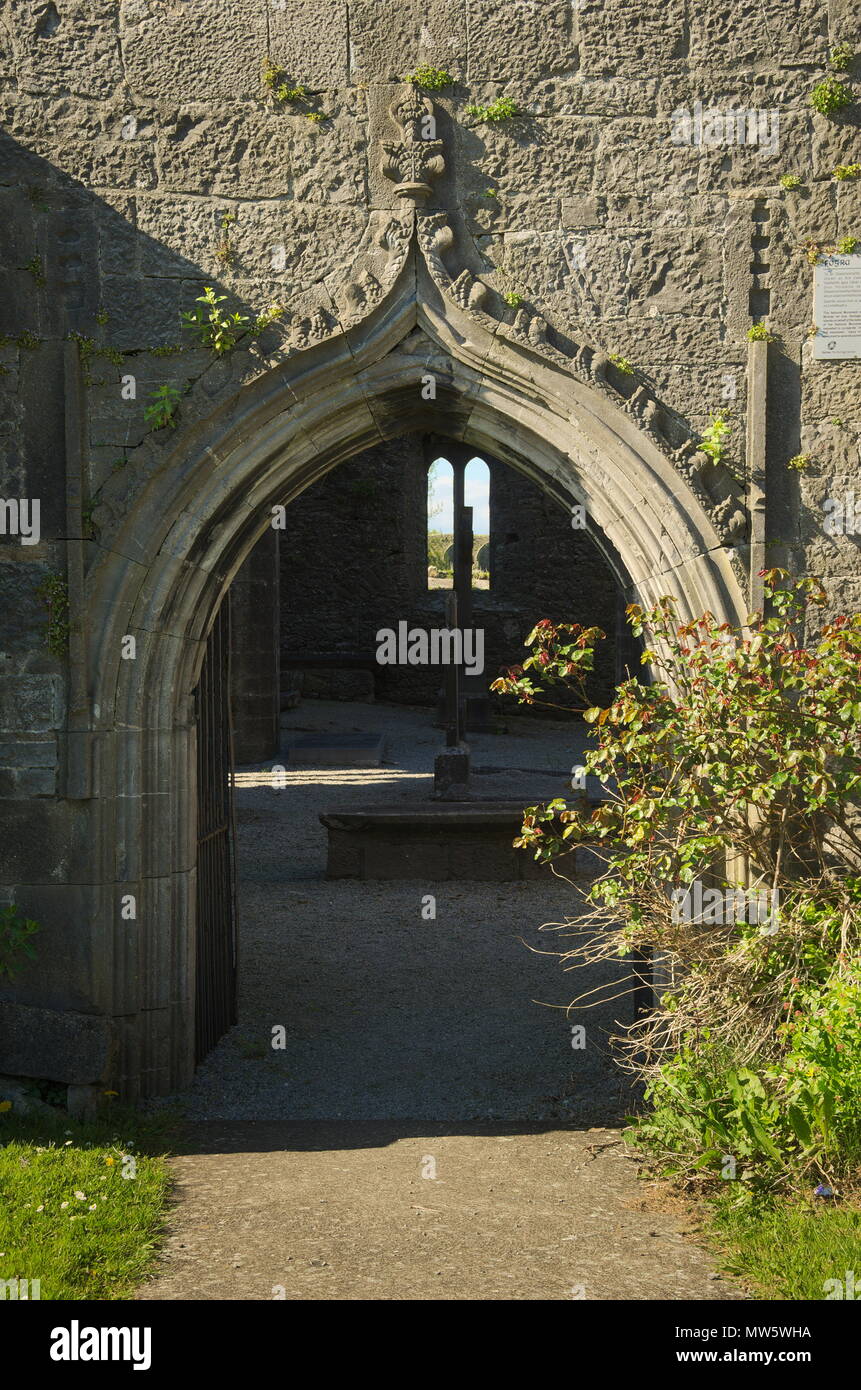 Doorway at Kilmallock church Stock Photo