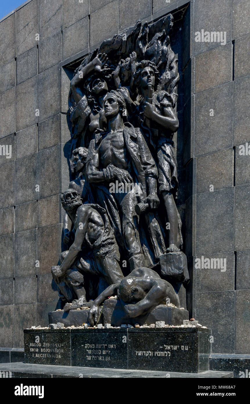 Warsaw, Poland. The Monument to the Ghetto Heroes, designed by Natan Rapaport. Stock Photo