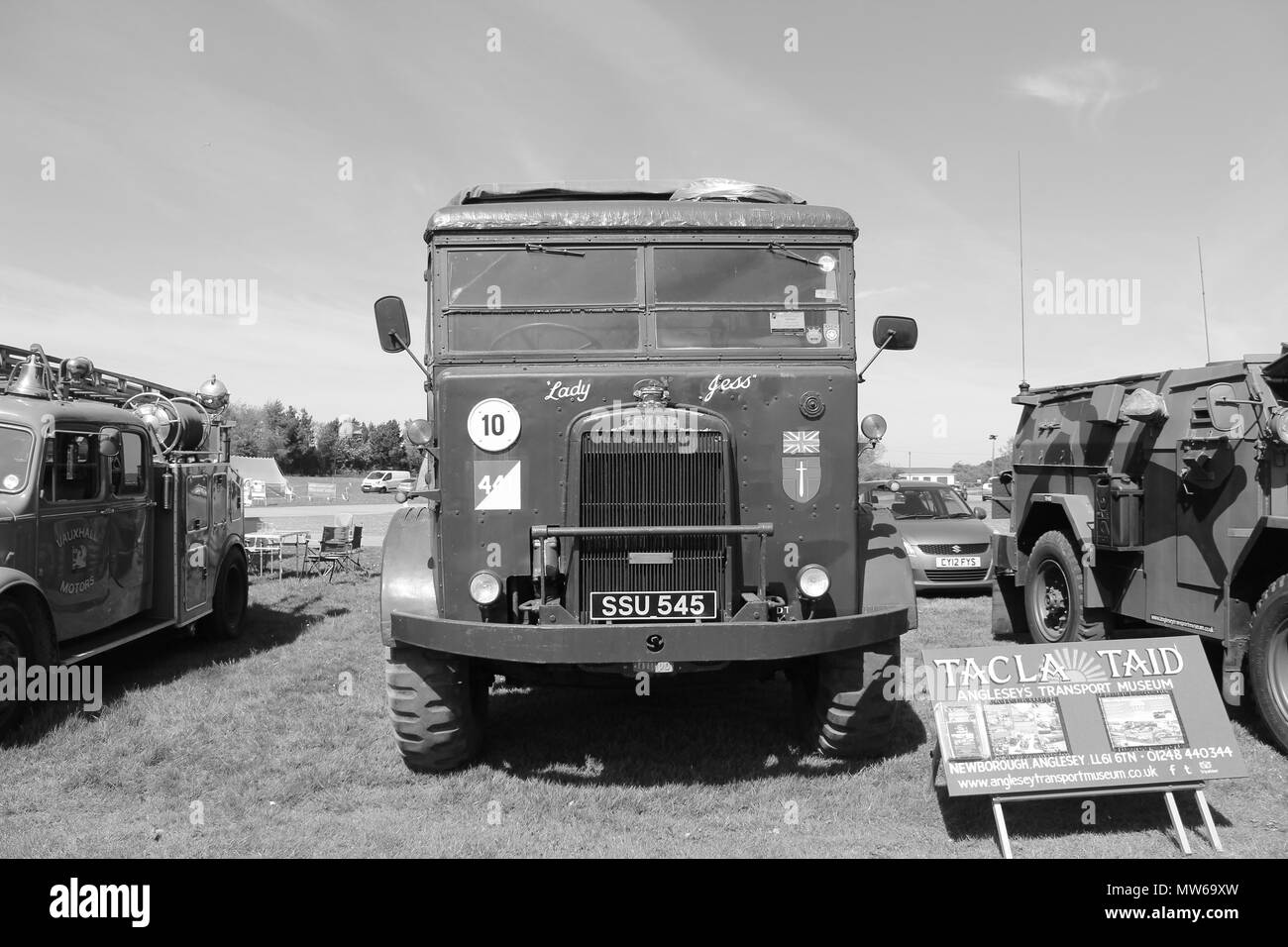 Wwii re enactors and vintage military vehicles hires stock photography