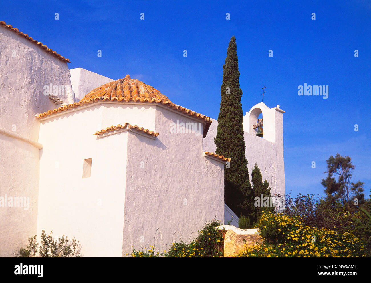 Chapel. Puig de Missa, Santa Eularia des Riu, Ibiza, Balearic Islands, Spain. Stock Photo