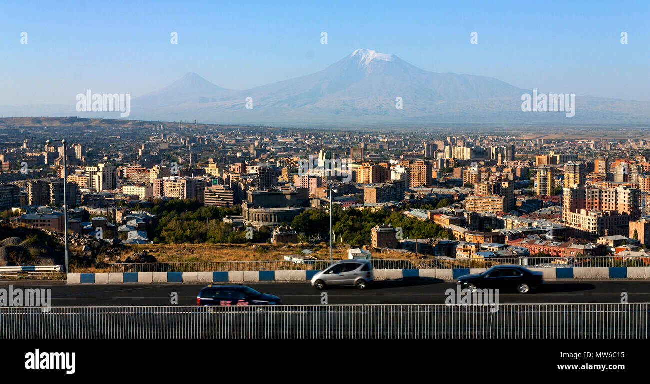 View of the majestic Mount Ararat from Yerevan, Armenia...legendary