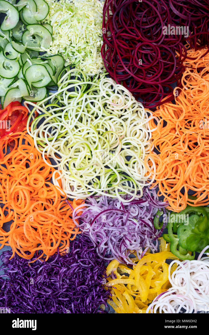 Spiralized Vegetables Pattern Stock Photo