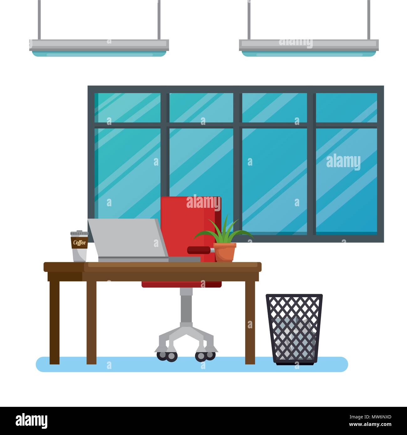 office workplace scene icons Stock Vector Image & Art - Alamy