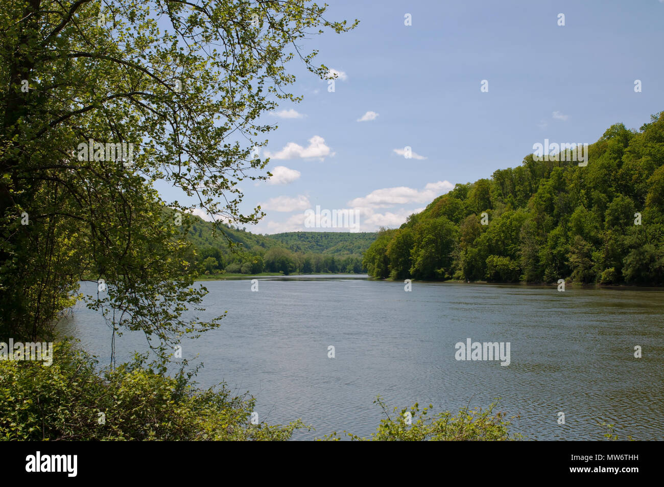 The Allegheny River valley in Tionesta, Pennsylvania Stock Photo Alamy