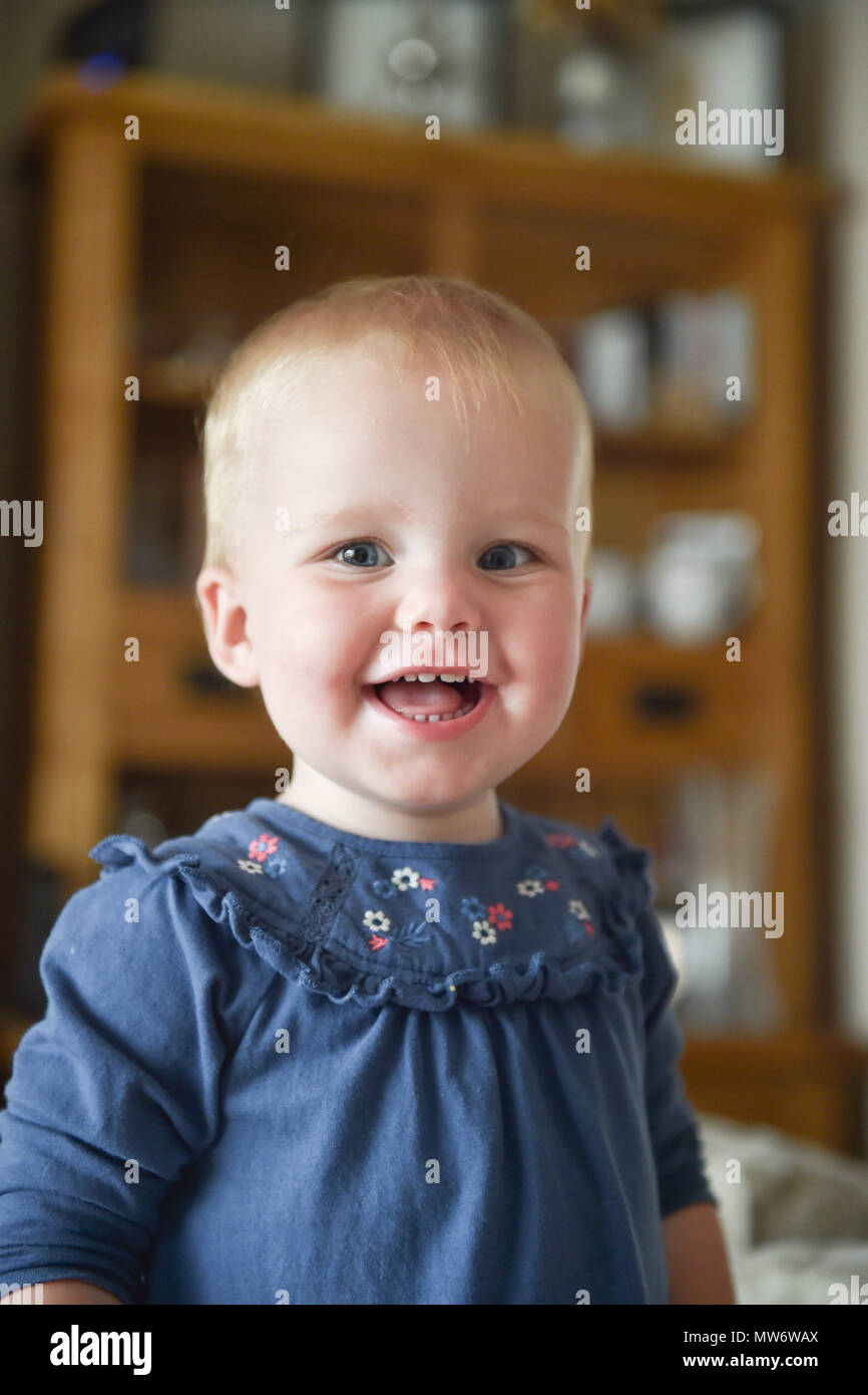 Beautiful Young Baby Girl Toddler At 18 Months Old With Short