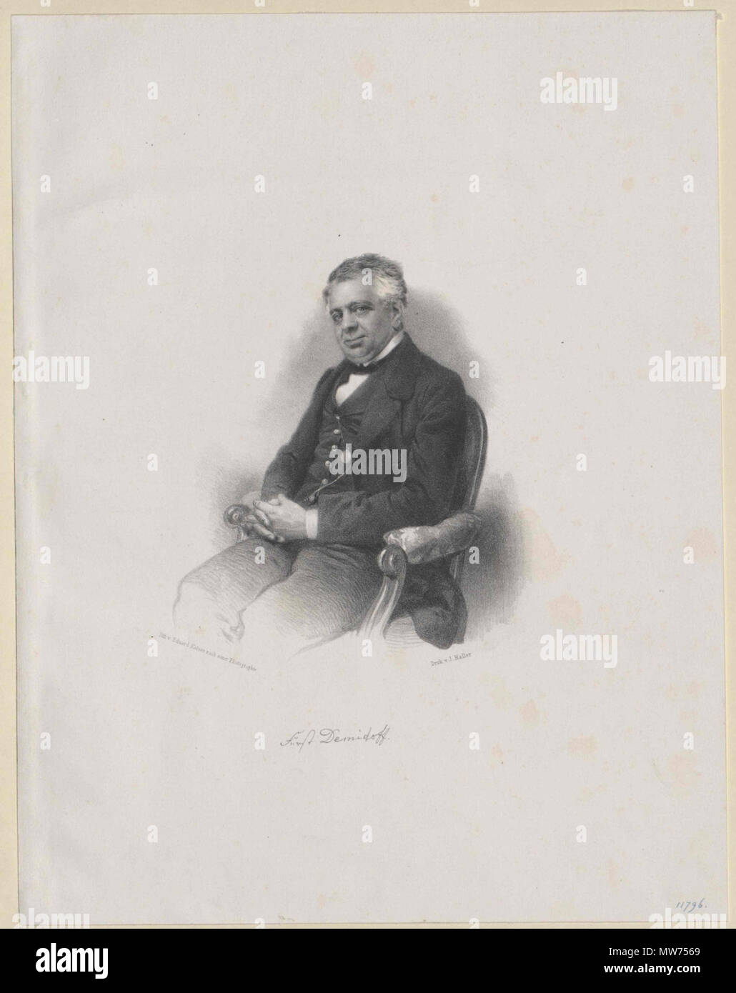 . Anatole Demidov . 19th century. J.Haller 43 Anatole Demidov by J.Haller Stock Photo