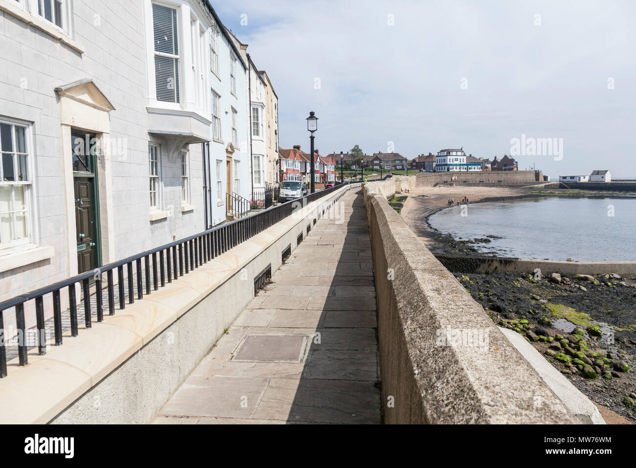 The Headland at Old Hartlepool,England,UK showing the sea walls and