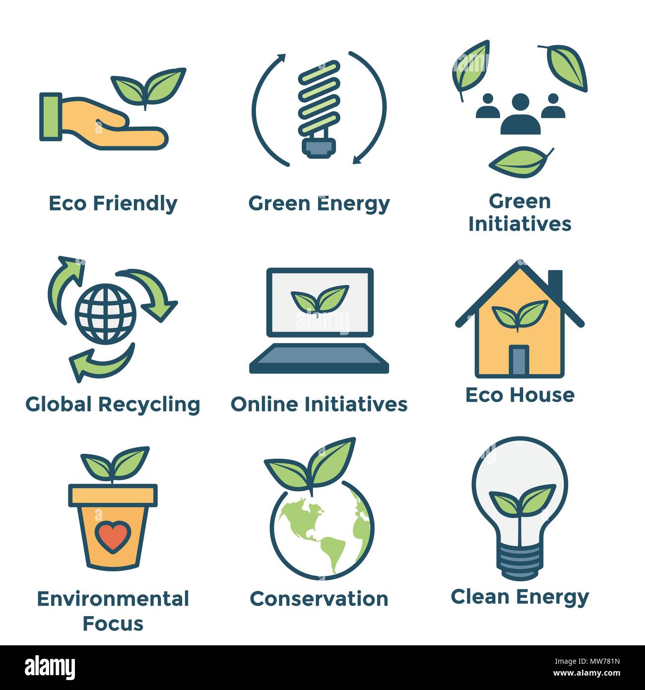 Recycling initiatives Stock Vector Images Alamy