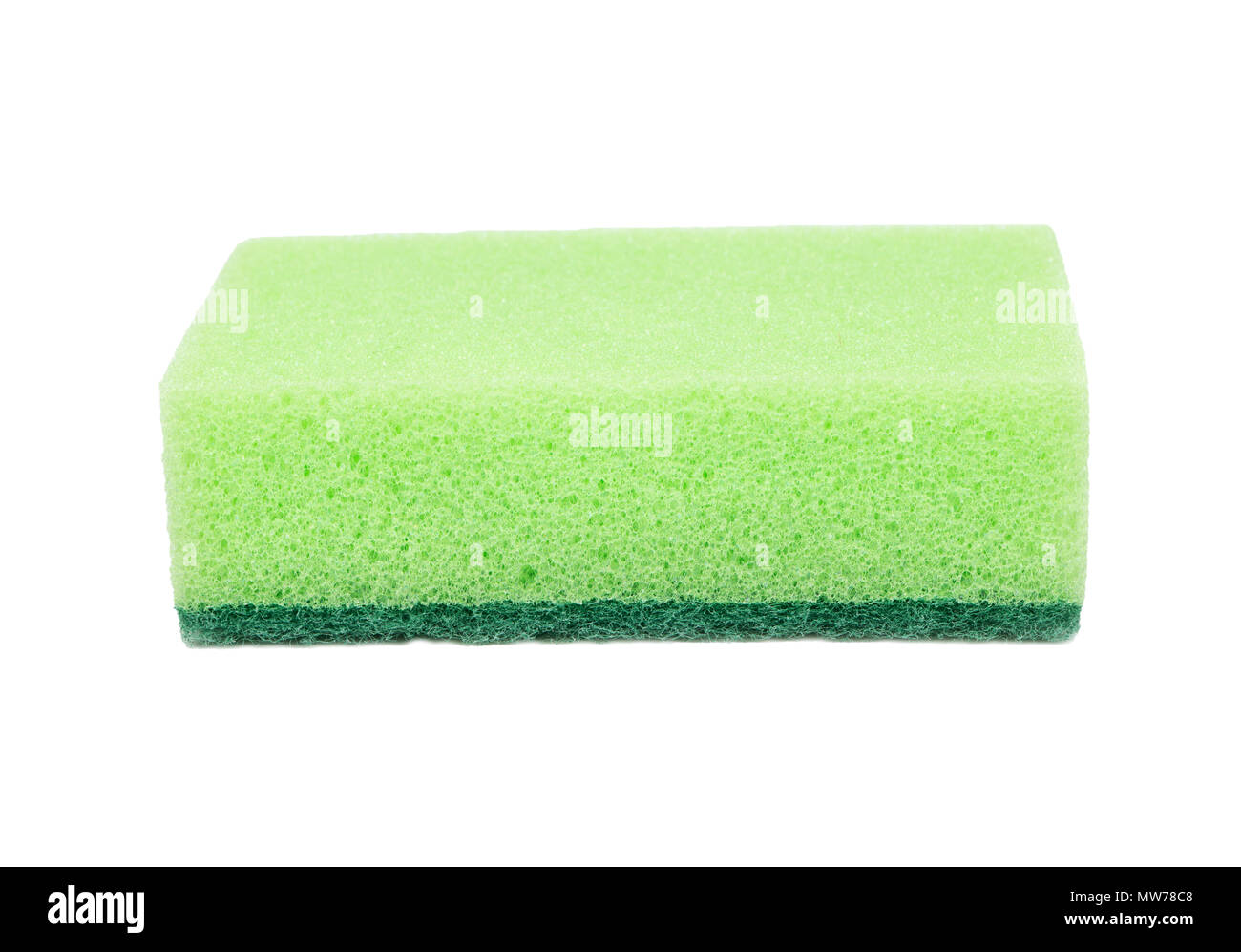 Green dish washing sponge on white background Stock Photo - Alamy