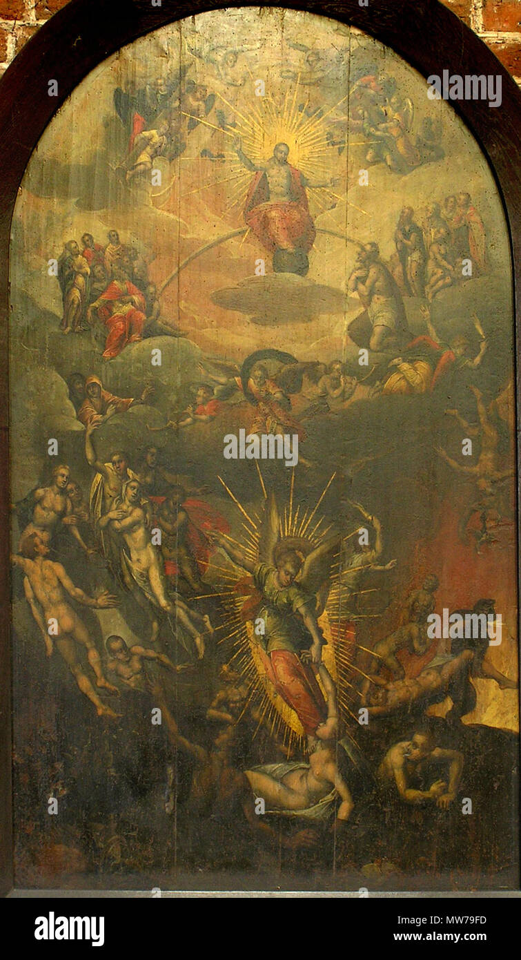 . Polski: Toruń, kościół św. Jakuba, malowidło Sąd Ostateczny English: Toruń, church of St. James, The Last Judgement painting . 6 April 2006. Pko 611 Torun kosciol sw Jakuba Sad Ostateczny Stock Photo