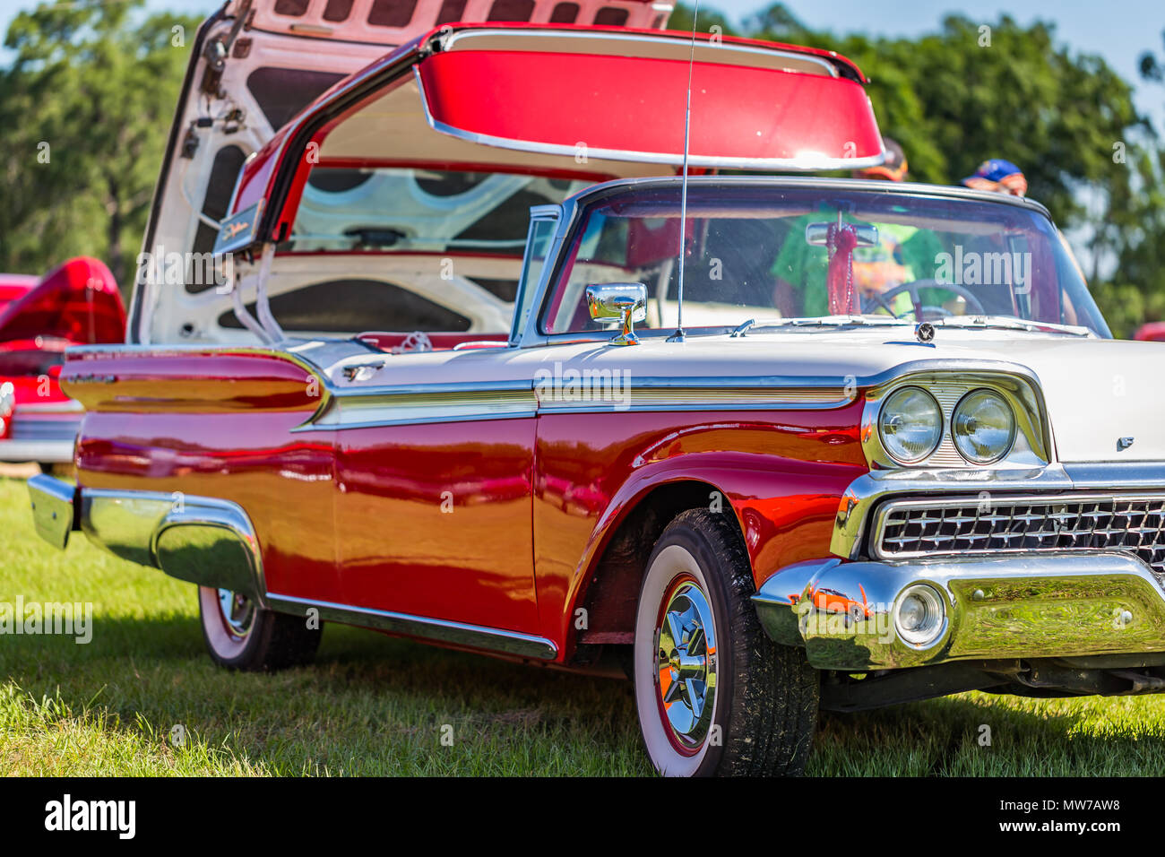 1959 Ford Galaxie Skyliner with a retractable hardtop at a classic car