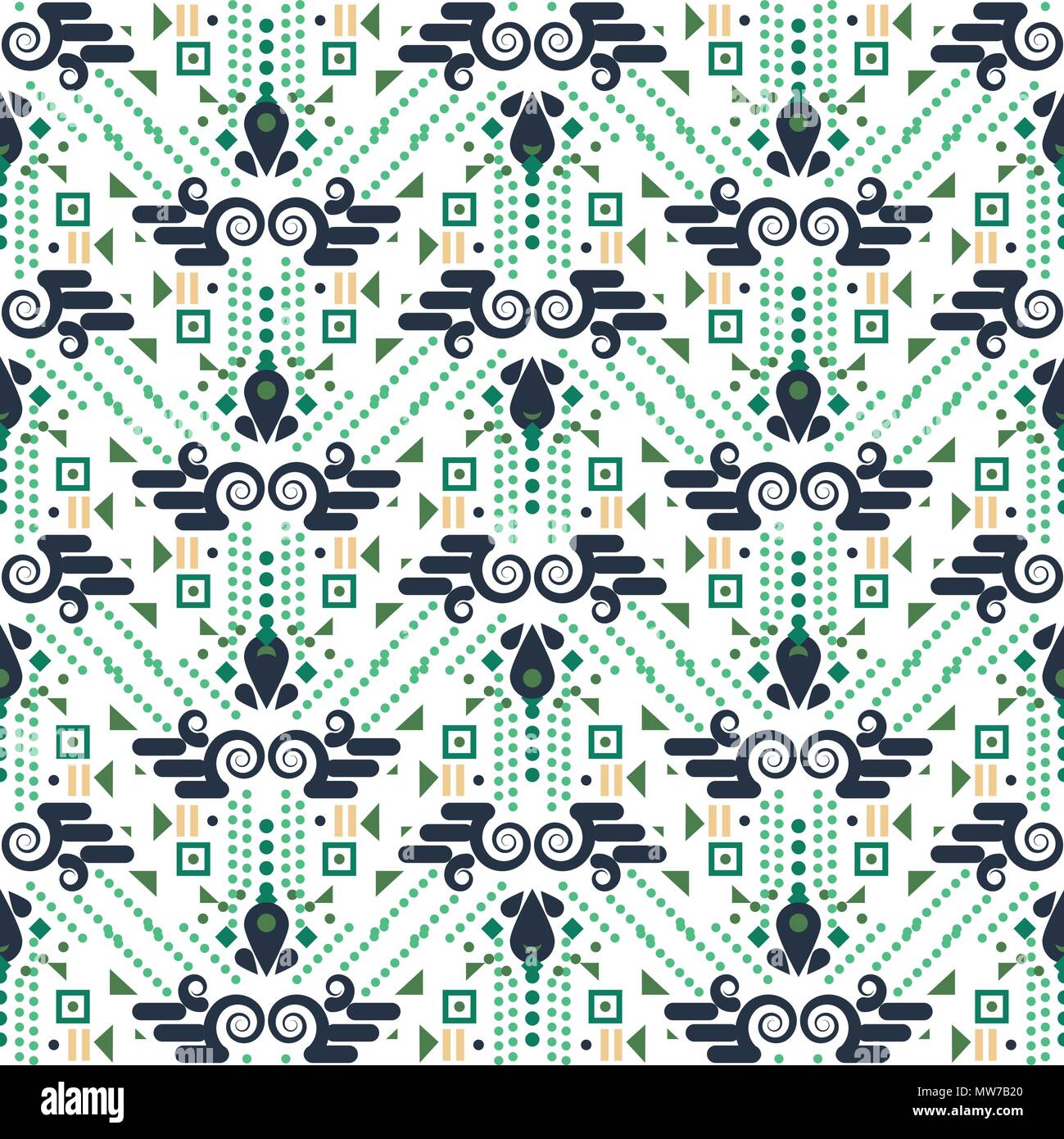 Ethnic geometric seamless vector pattern. Stock Vector