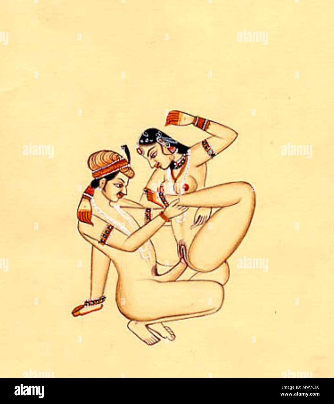 . Kama Sutra Illustration . 19th Century?. Unknown 333 KamaSutra38 Stock Photo