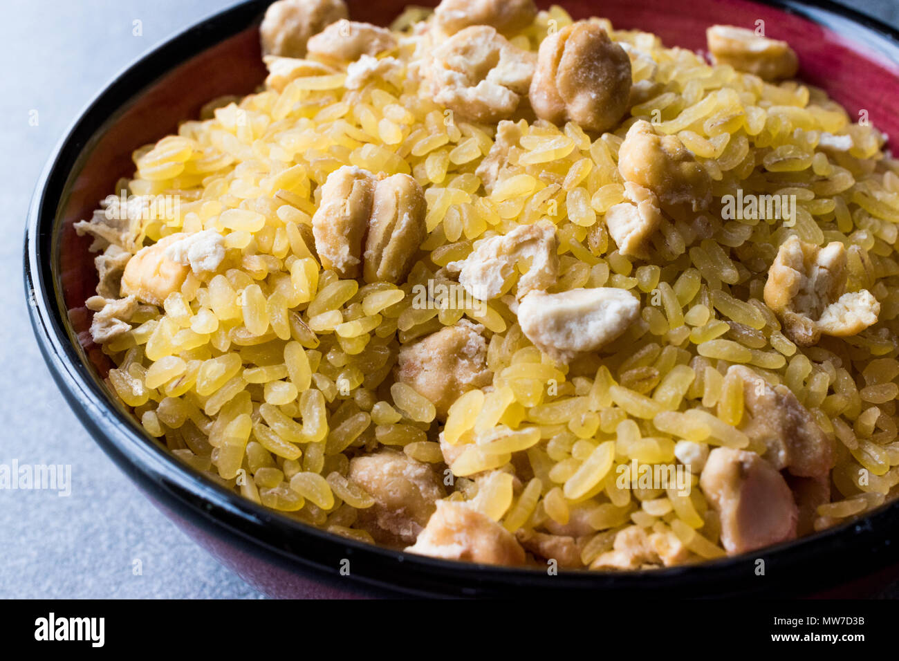 Raw Bulgur Rice with Chickpeas / Bulghur for Pilav or Pilaf. Organic