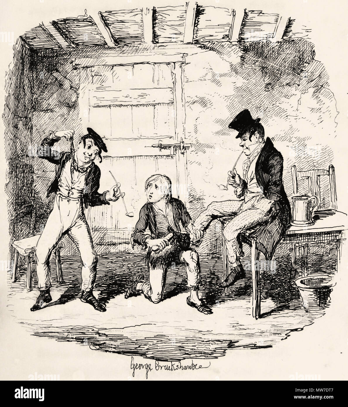 Master Bates explains a professional technicality." From "Oliver Twist" by  Boz (Charles Dickens). Vol. 1. London, 1838. First edition Stock Photo -  Alamy