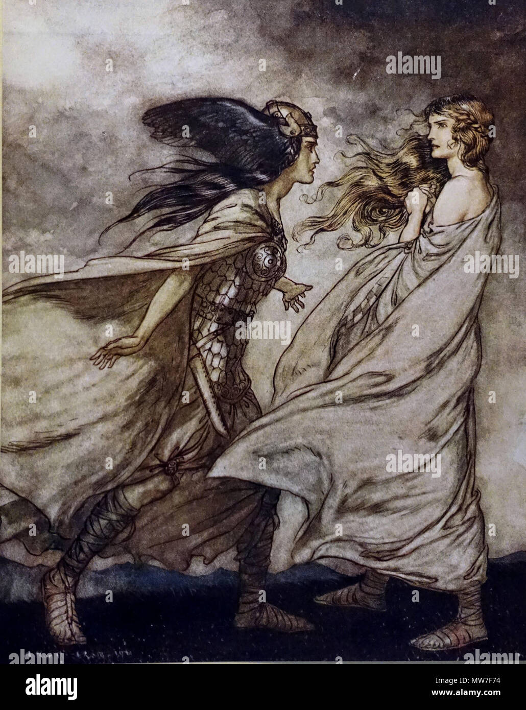 Arthur Rackham - The ring upon thy hand ..., ah, he implored! For Wotan ...