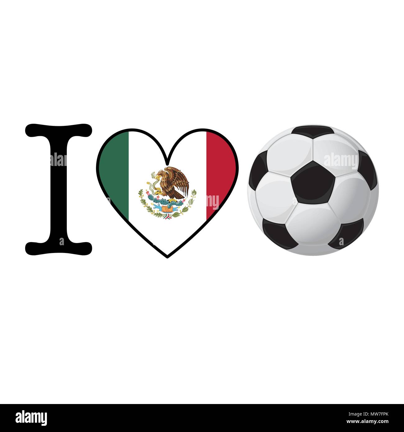 I heart Soccer banner with Mexico flag. Love Football concept Stock Vector  Image & Art - Alamy