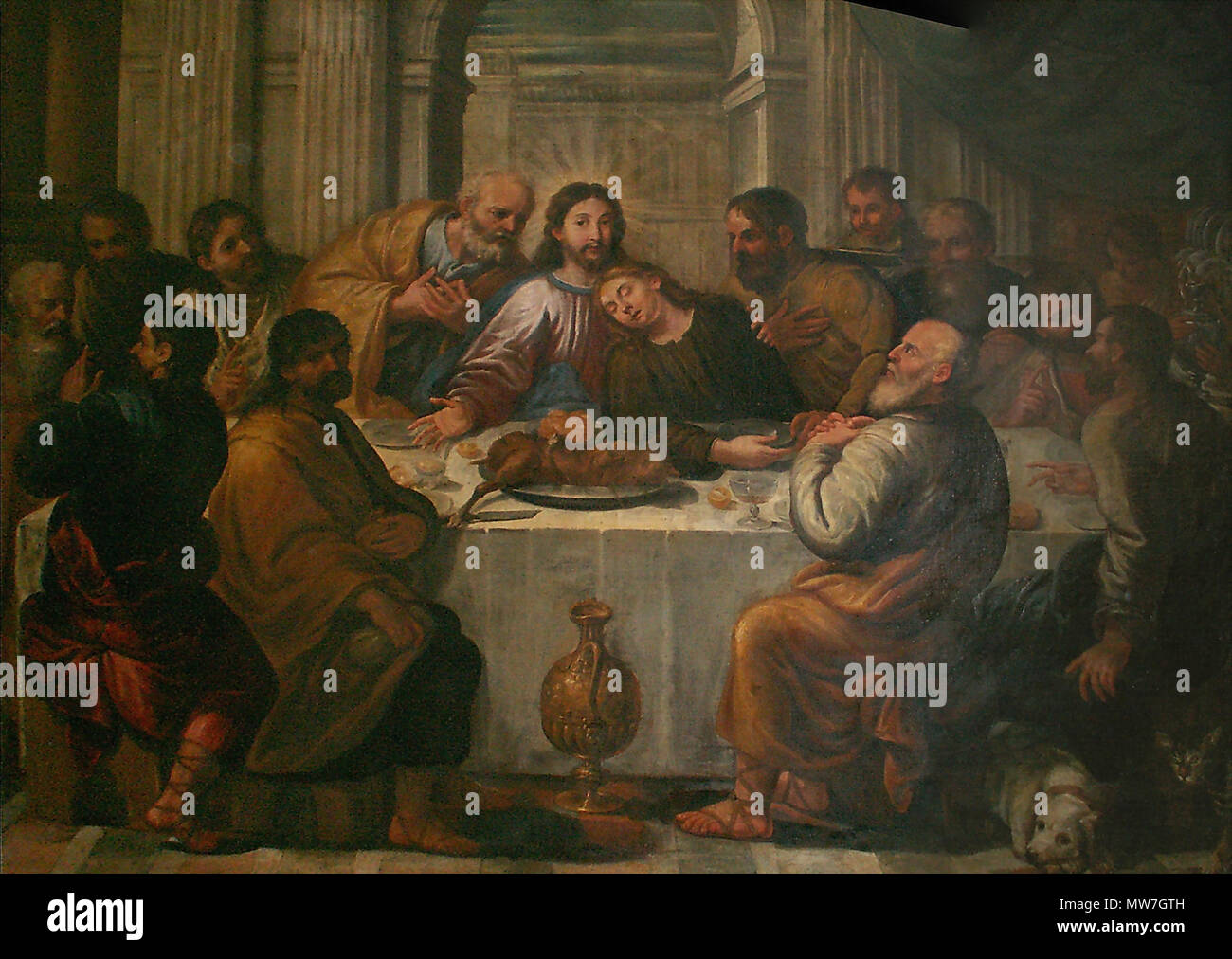 . English: The Last Supper by Palma il Vecchio, National Gallery for Foreign Art, Sofia, Bulgaria . 20 May 2006. Edal Anton Lefterov 602 TheLastSupperPalmaVecchio Stock Photo