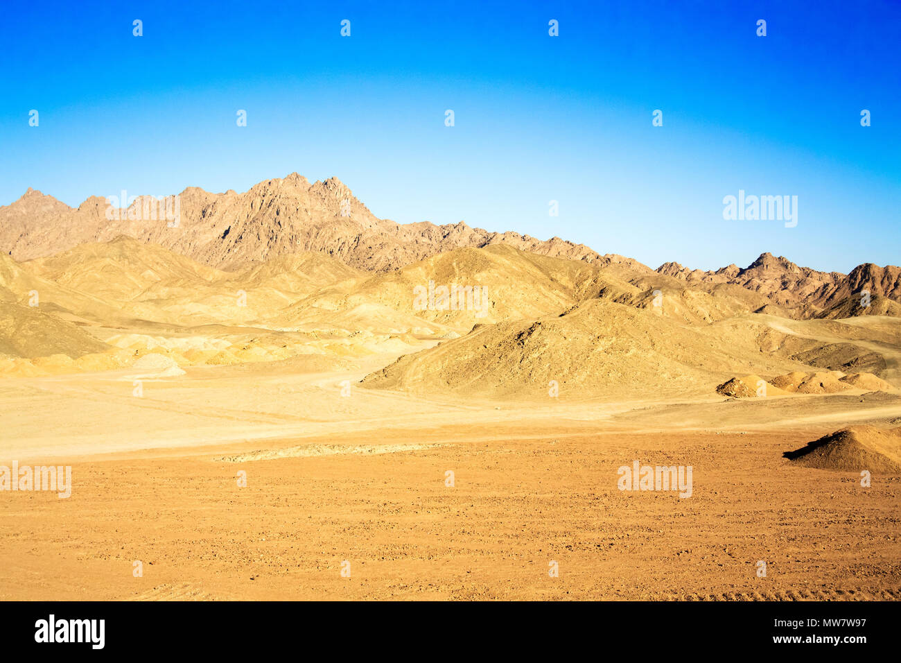 Picturesque landscape of Eastern desert in Egypt. Stock Photo