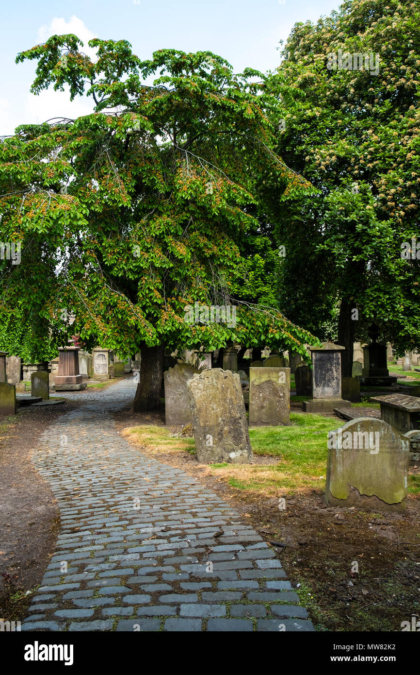 View of The Howff graveyard in Dundee, Tayside, Scotland, UK Stock Photo