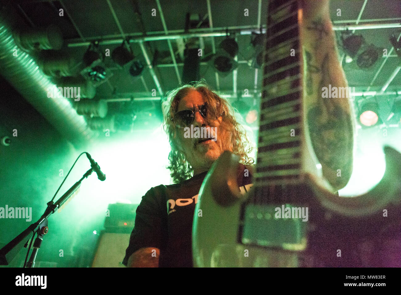 Norway, Oslo - May 23, 2018. The American stoner rock band Monster Magnet performs a live concert at Blå in Oslo. Here guitarist Phil Caivano is seen live on stage. (Photo credit: Gonzales Photo - Per-Otto Oppi). Stock Photo