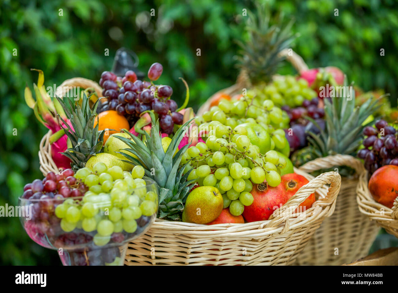 Fruit basket arrangement Stock Photo Alamy