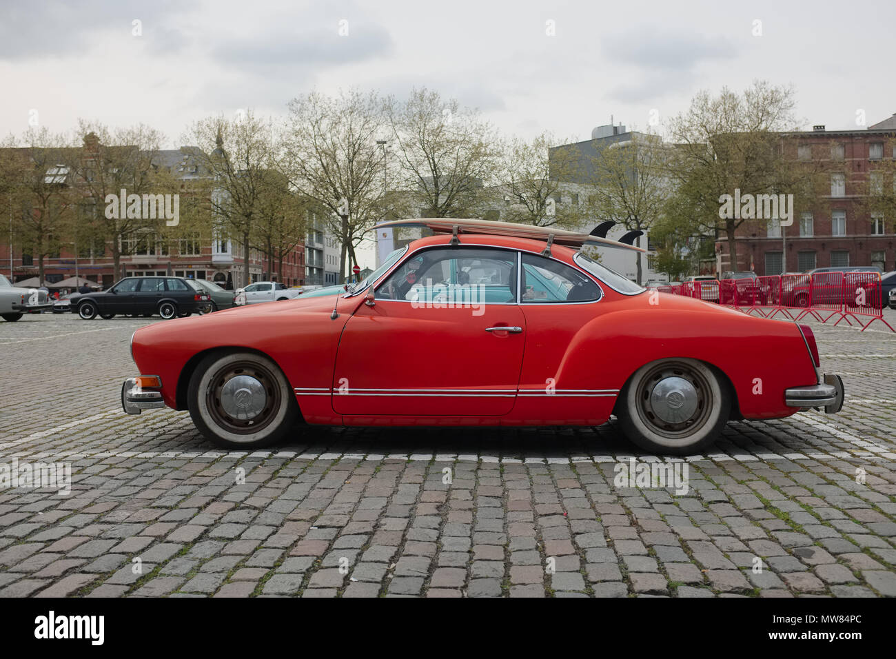 Volkswagen Karmann Ghia car at the Antwerp Classic Car Event Stock