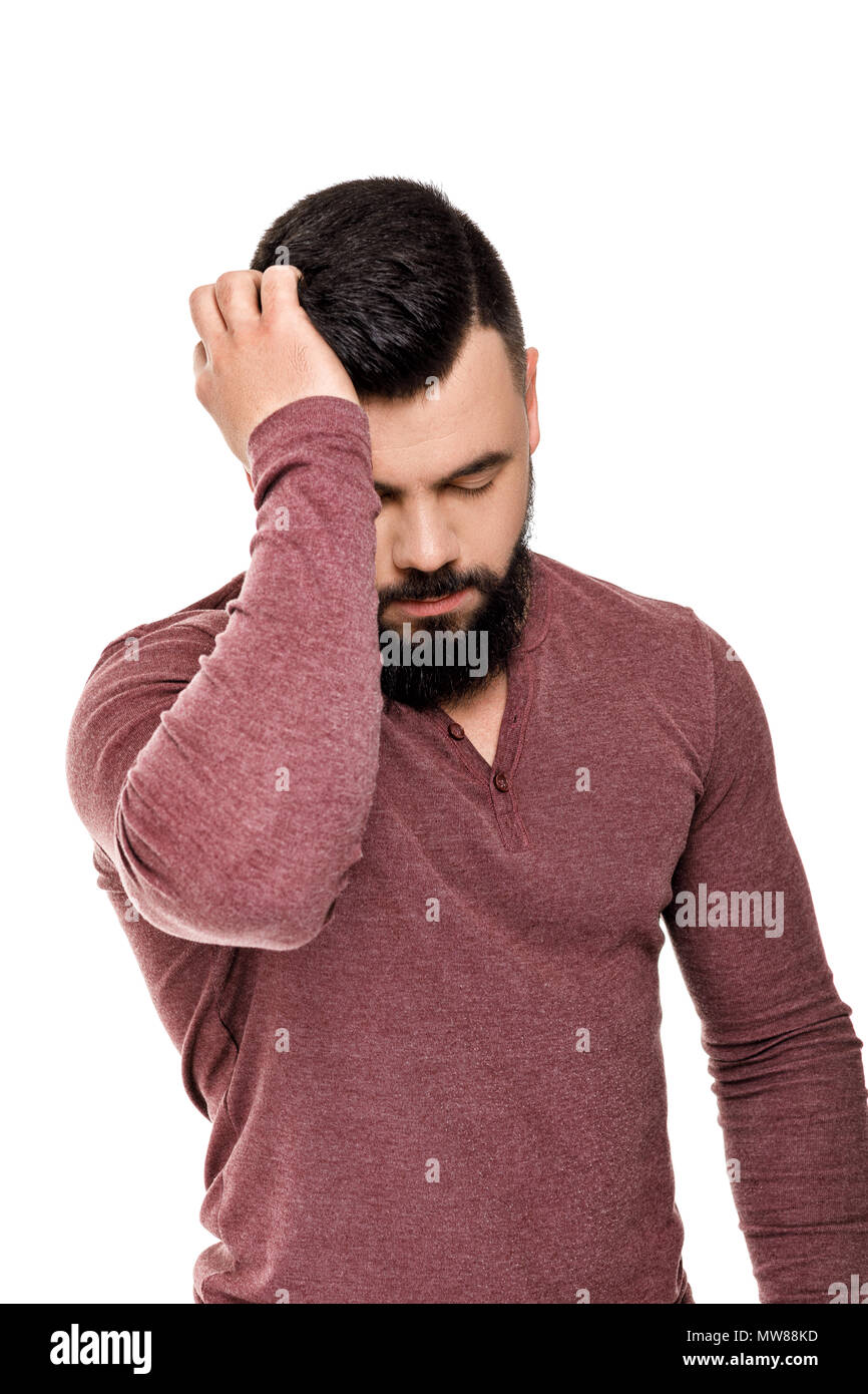 Male masculine portrait sad hi-res stock photography and images - Alamy