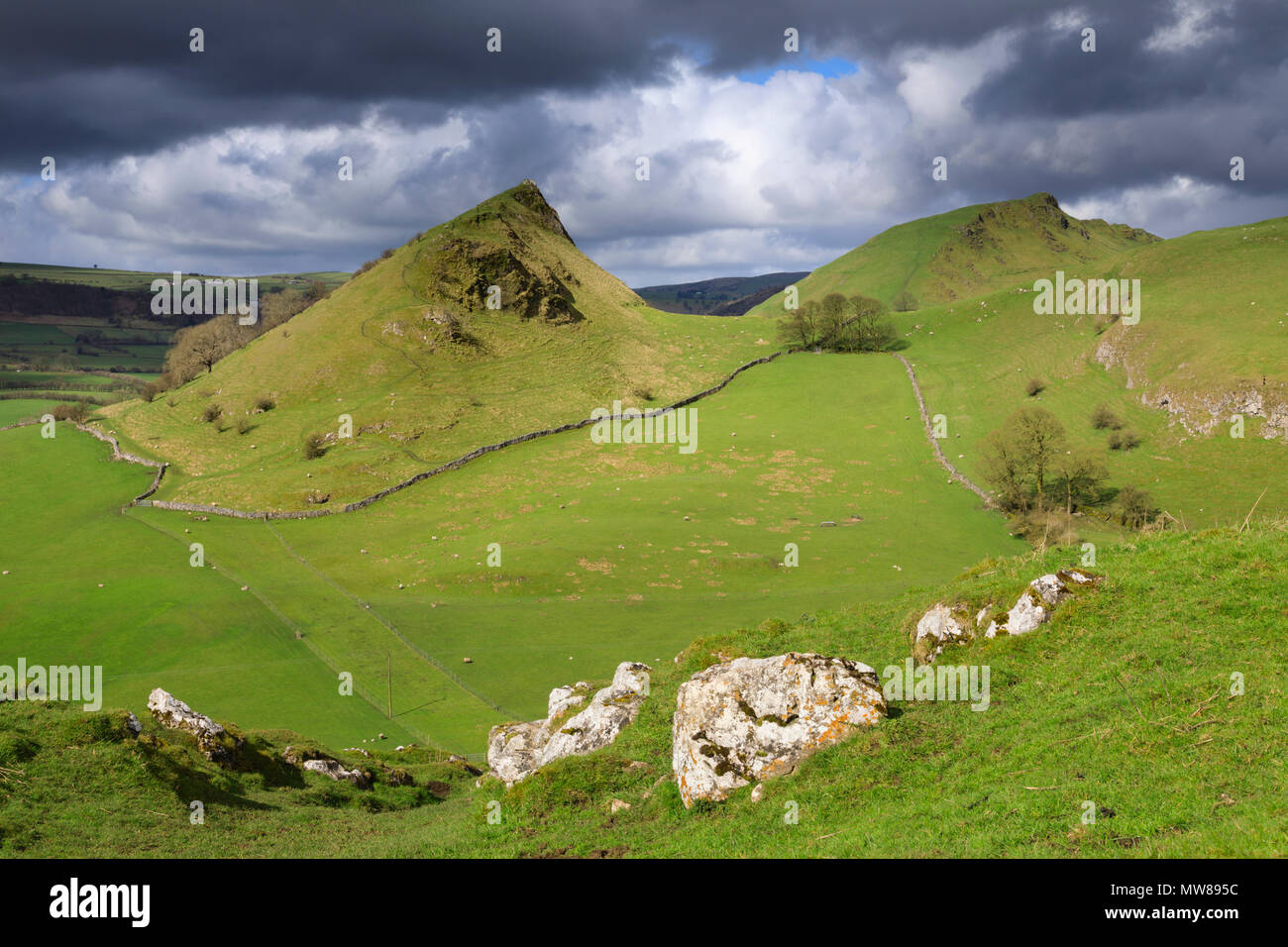 Parkhouse and Chrome Hills in the Peak District National Park. Stock Photo