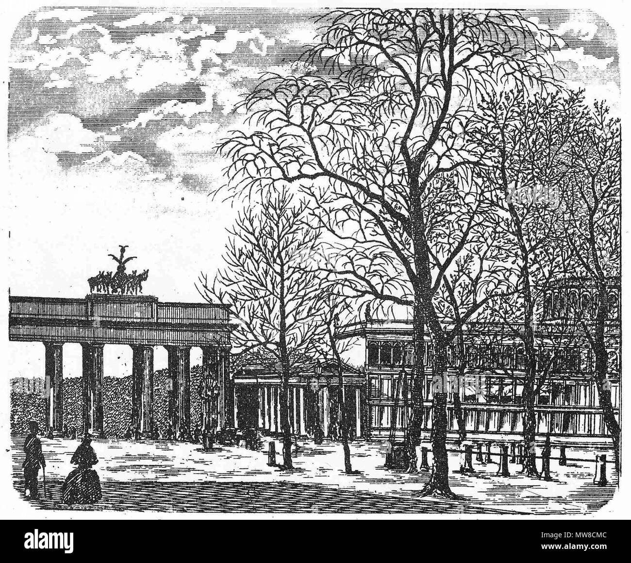. English: Berlin Brandenburg Gate . 1878. Unknown 81 Berlin Brandenburger Tor Stock Photo