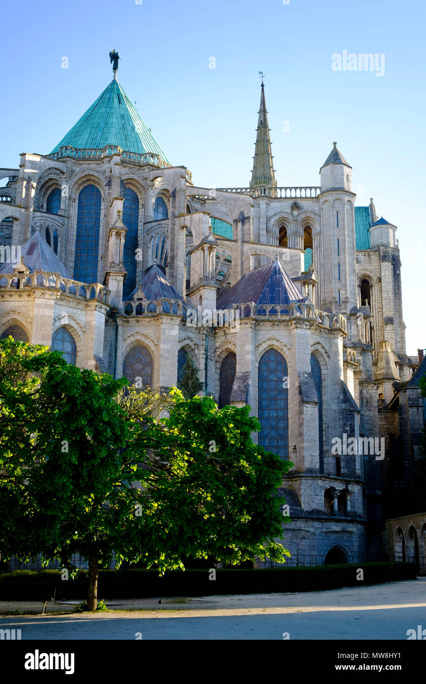 he east Facade of Chartres Cathedral France Stock Photo