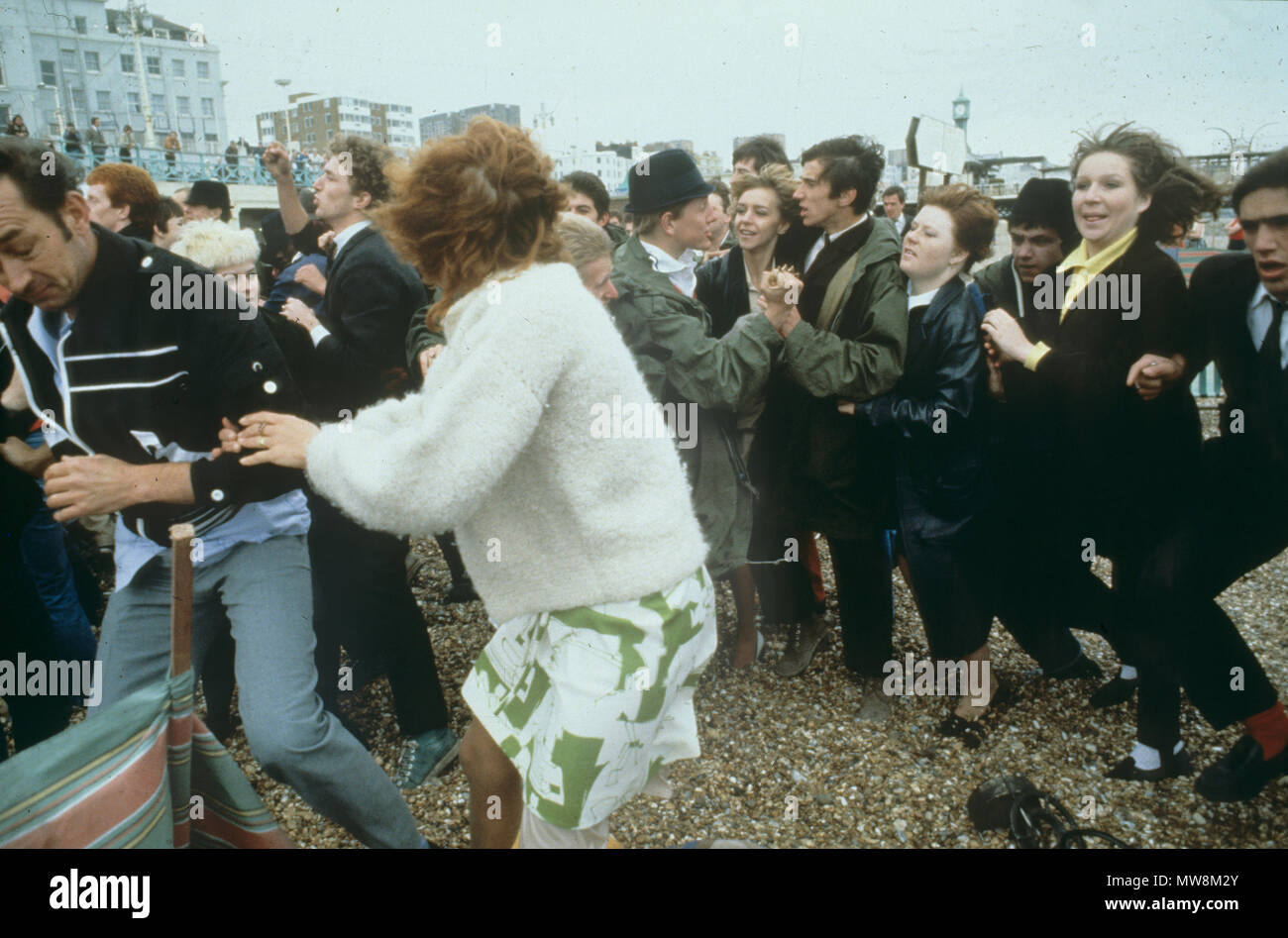 QUADROPHENIA 1979 Universal Pictures film. The riot scene in Brighton beach. Stock Photo