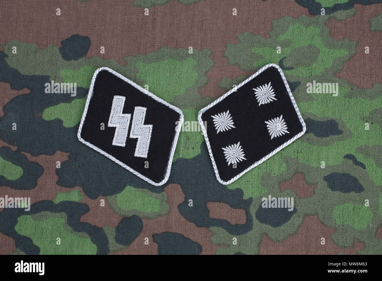 WW2 German Waffen-SS military insignia on SS camouflage uniform Stock Photo  - Alamy