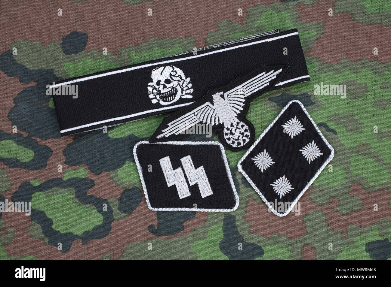 WW2 German Waffen-SS military insignia on SS camouflage uniform Stock Photo  - Alamy
