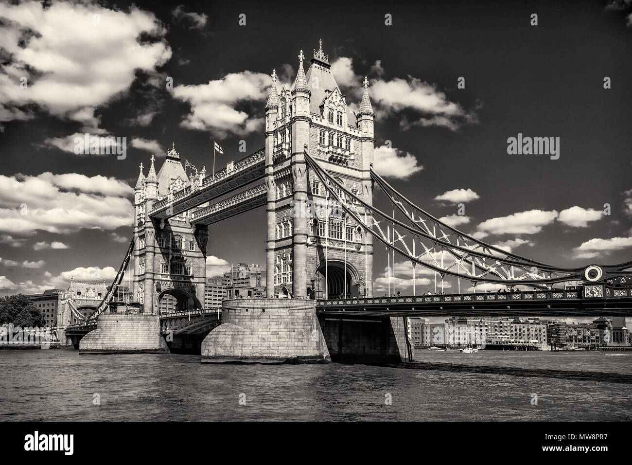 Tower Bridge from the South Bank taken in London, UK on 11 August 2013 ...