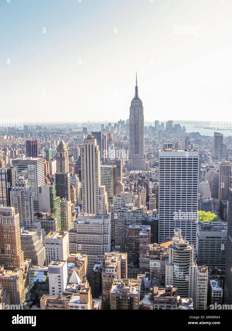 Manhattan, New York city, United States - 29th April, 2008: cityscape of NYC  from the Top of the Rock at Rockefeller center with Empire State Building  Stock Photo - Alamy