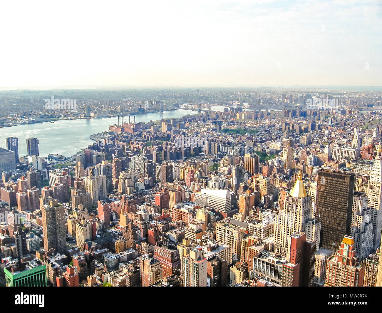 Spectacular aerial view of skyscrapers in Manhattan, New York City ...
