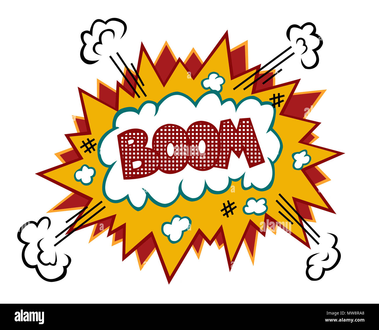Boom comic text illustration isolated on white Stock Photo