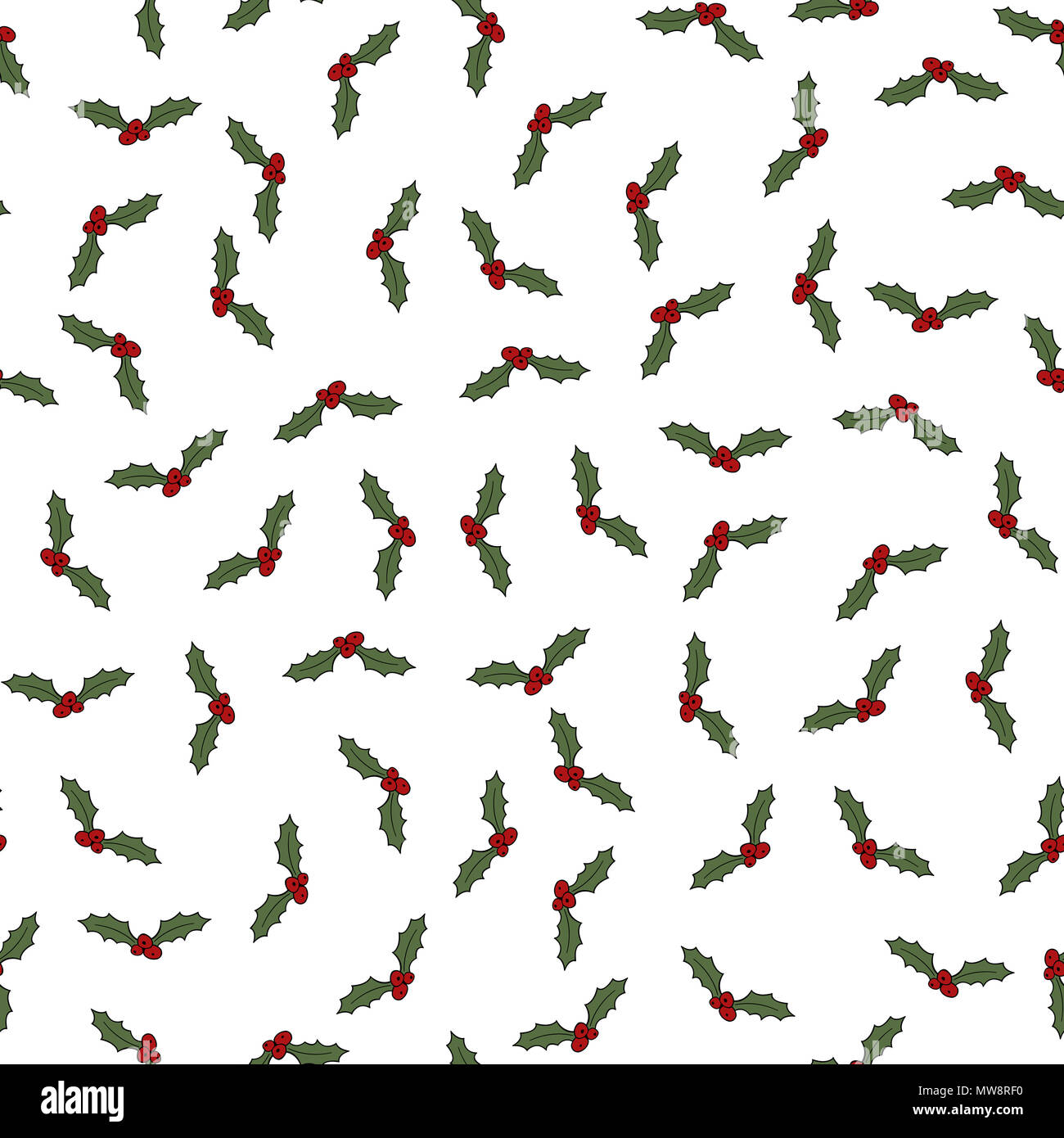 Seamless mistletoe background isolated on white Stock Photo - Alamy